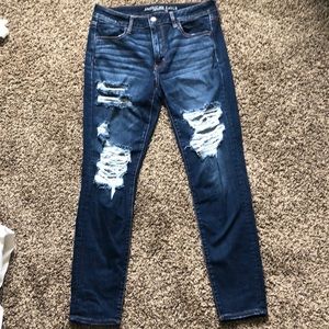 American eagle size 12 holey skinny jeans